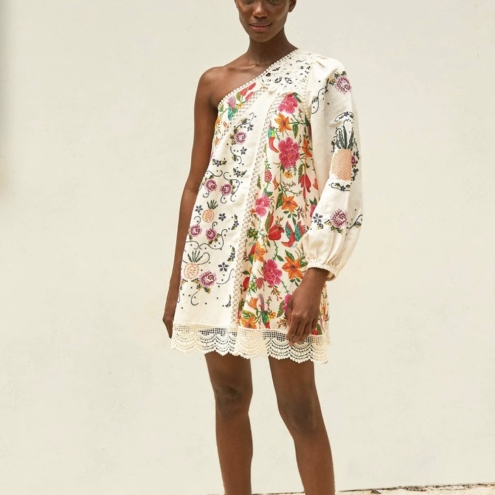 Farm Rio
Toucan's Garden One-Shoulder Printed Dress